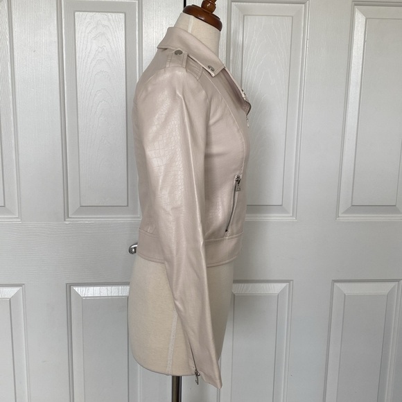 Bar lll Faux Leather Moto Jacket Natural White X-Small - Picture 8 of 11